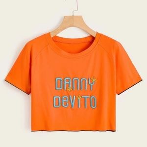 Danny Devito orange crop tee